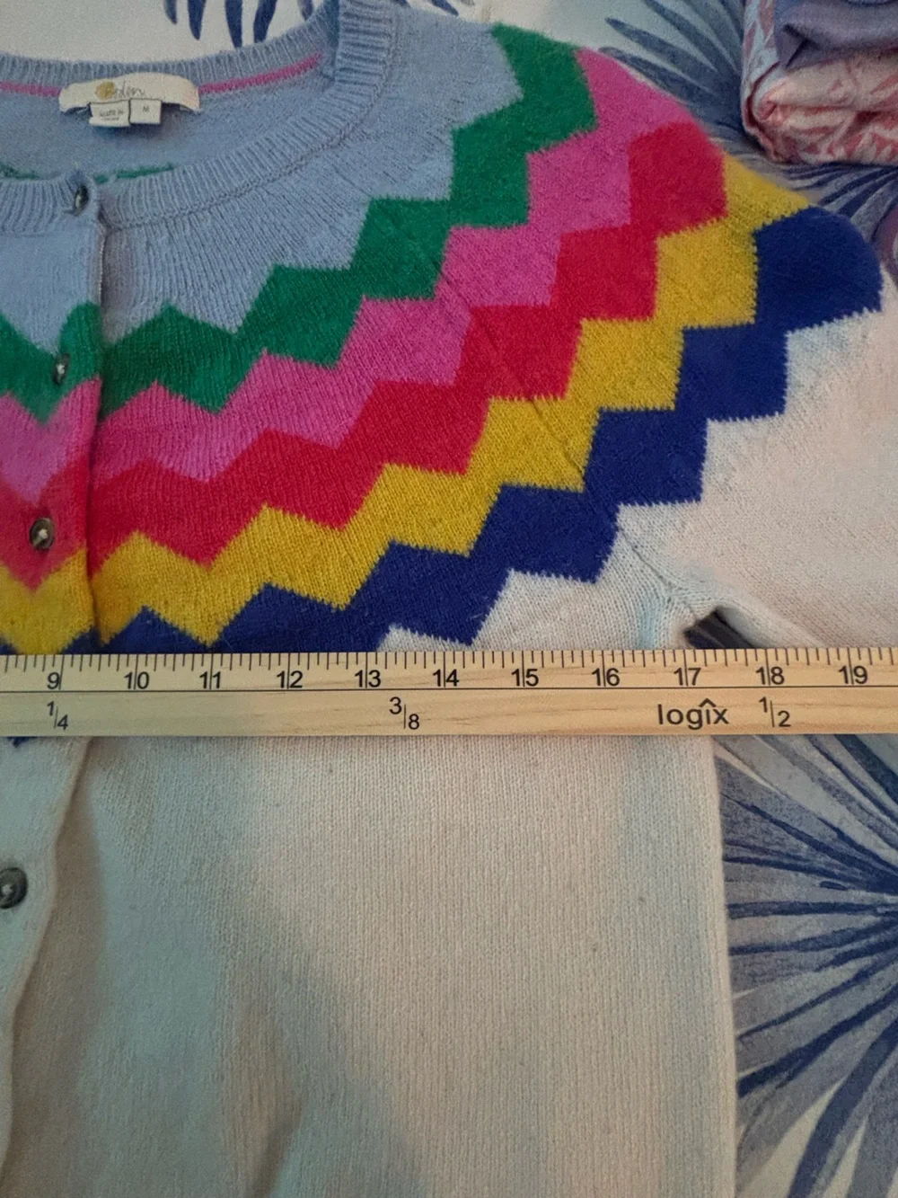 Boden Wool Rothesay Chevron Women’s Multi Color Cardigan M - Picture 5 of 7